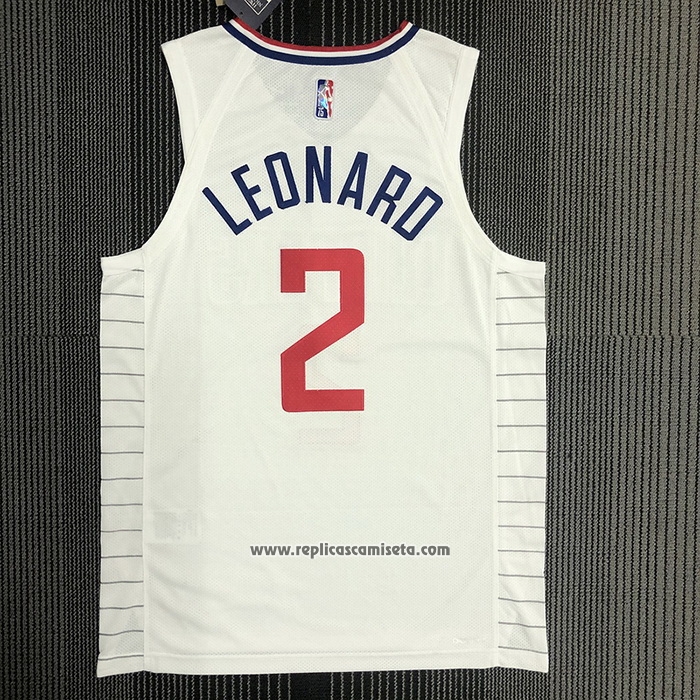 Camiseta Los Angeles Clippers Kawhi Leonard #2 Association 2020-21 Autentico Blanco